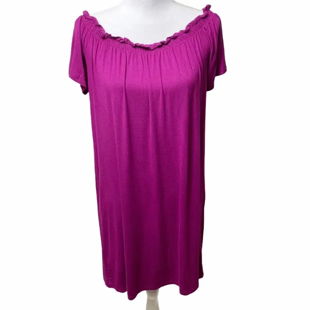 Bobeau Off The Shoulder Knit Magenta Dress… - Picture 2 of 7